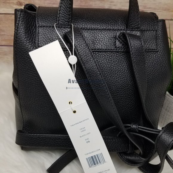 Tory Burch Thea Mini Backpack Black New Leather main image 5